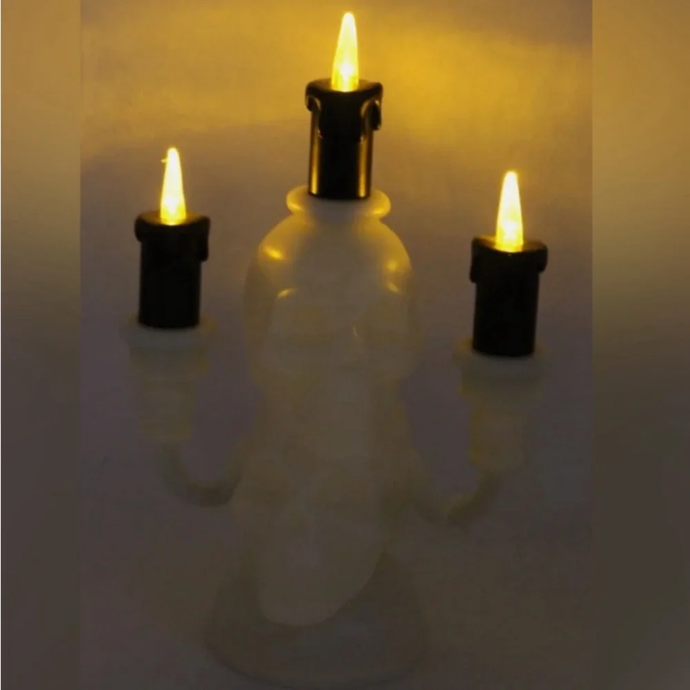 Target Light Up Skull Candelabra Halloween Decor NWT